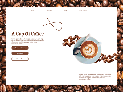 Homepage Coffee shop website