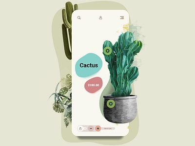 Plant App Design app cactus design ecommerce minimal mobile mobile app mobile app design mobile ui plant plants ui ux website
