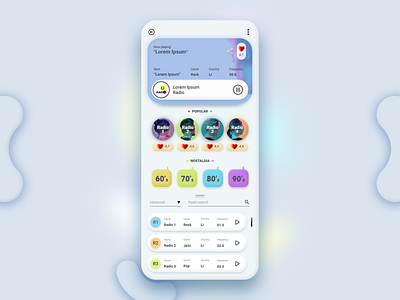 Radio App app design minimal mobile mobile app mobile app design music radio radio app typography ui ux