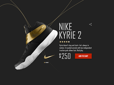 Nike Product Page cart design ecommerce gold minimal page products product ui ux web website