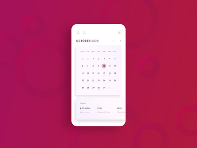 Daily UI #038 - Calendar