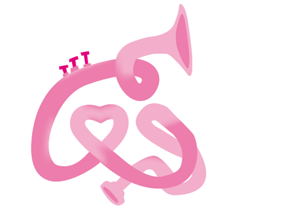 Love Trumpet gig poster illustration pink