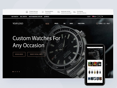 SmartWatch Ecommerce Design black buy card design online online store responsive design shop store ui uidesign ux design watch shop website