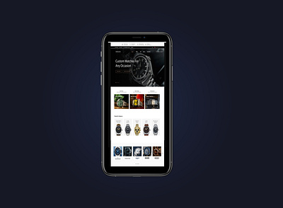 Luxury Watch Website iPhone XS black blue buy design online online shopping online store responsive design shop ui ux design watch web design webdesign website