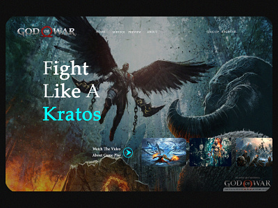 God Of War Homepage black buy design game game design homepage online store responsive design ui uidesign ux ux design war of god website