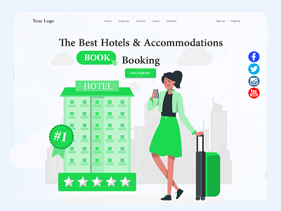 Hotel Booking Website Design branding design homepage hotel booking responsive design ui ui ux ux design website