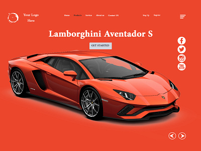 Lamborghini Aventador S Website Header Concept branding car design homepage red redesign responsive design shop ui uiux ux ux design website