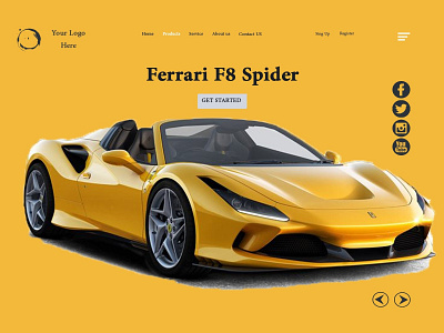 Car Website Header Concept