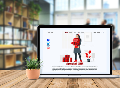 Special Gift Website Header Concept black design homepage logo online red responsive design ui uiux uiuxdesign ux ux design website