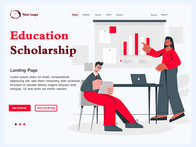 Landing Page Education Scholarship black buy homepage landing page design online responsive design ui uiux ux ux design vector website