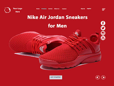 Landing Page Nike Sneakers buy homepage online red redesign responsive design shoes ui uidesign ux ux design vector website