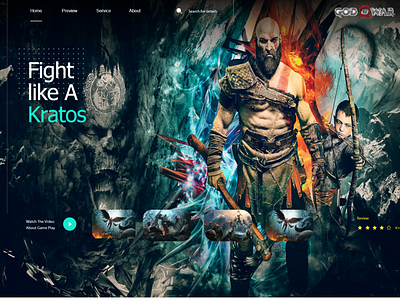 God Of War Landing Page Design