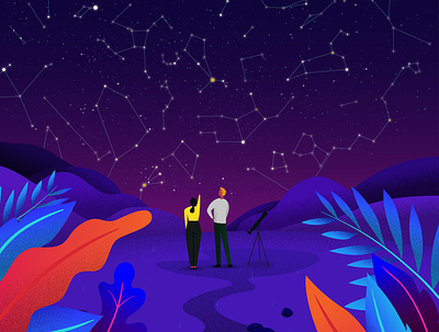 Constellations colorful constellation illustration space stars
