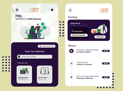 QCK Express app design mobile app ui ux vector
