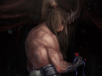 Demon. After her death. 2d bady blood characters dark demon digital flaver illustration love