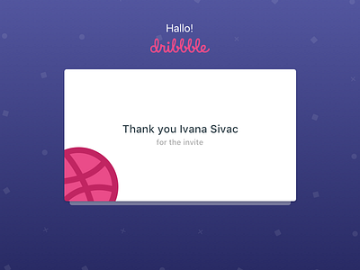 Hallo Dribbble! dribbble first shot hello welcome
