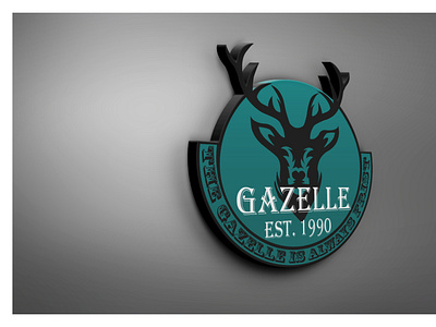 3D Logo Mockup Gazelle brand identity logo design professional logo design unique logo