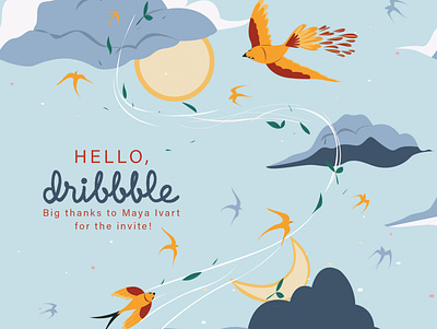 Hello Dribbblers! design illustration pattern art typography vector