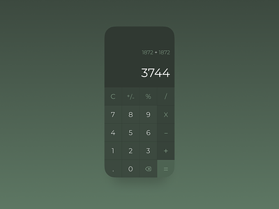Calculy app calculator dark darkmode design figma green illustration minimal numbers ui ux