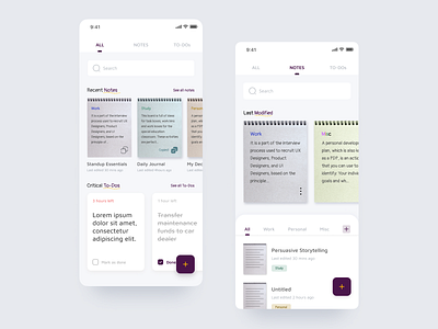Notebook App app branding clean design figma innovative minimal mobile mobile ui note app productivity purple ui ux white