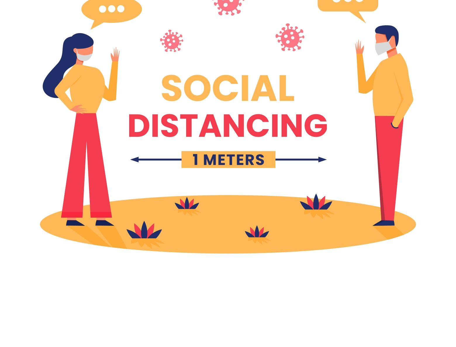 Social distancing illustration by Hafid on Dribbble