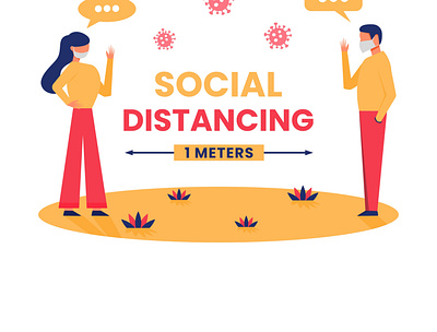 Social distancing illustration design illustration vector