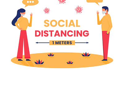 Social distancing illustration