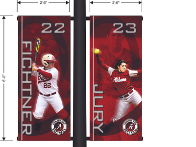 UofA Softball Banners alabama banner banners branding digital prints graphic design graphics photoshop signage ua university