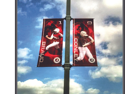 UofA Softball Banners banners branding digital prints graphic design illustration photoshop signage softball sports university uofa