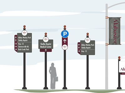 City Wayfinding Signage branding directionals drawing graphic design graphics illustration signage signs wayfinding wayfinding signage