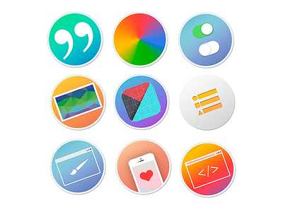 Coloristic Icons circle color design free icon icons iconset mobile ui web