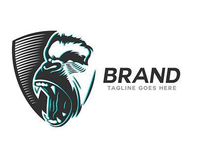 Angry gorilla branding design horse horse logo illustration logo