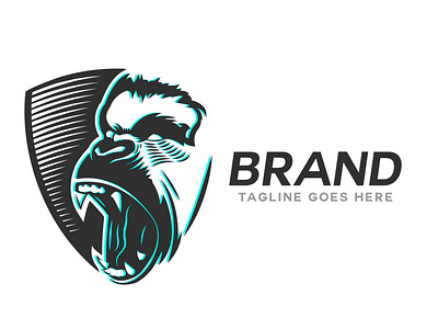 Angry gorilla branding design horse horse logo illustration logo