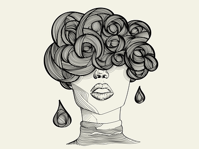 Clouded design illustration linework