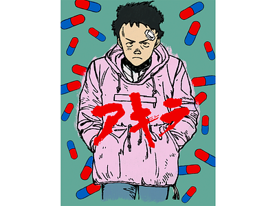 TETSUO SHIMA akira anime education health illustraion manga pills procreate tetsuo