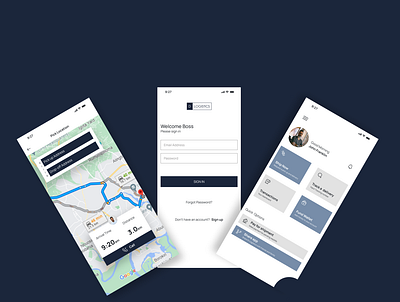 Logistics Delivery and Tracking App app delivery app design logistics onboarding screen ui ux