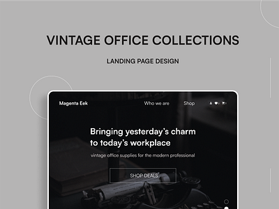 Vintage office collections website classic landing page ui vintage office collections website
