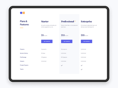 Pricing Plan feature figma light minimal pricing pricing plan ui design