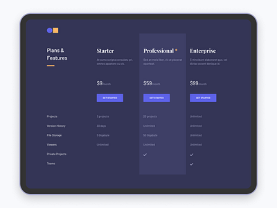 Pricing Plan dark figma minimal pricing pricing plan ui design