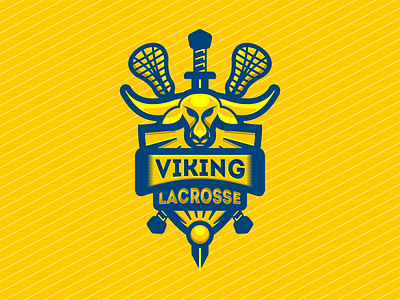 Viking Lacrosse blue emblem lacrosse longhorn shield sport sword viking yellow
