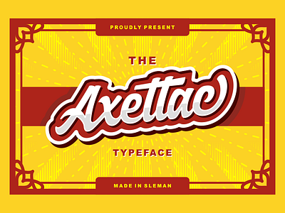 Axettac Script badge bold branding font handmade label logo packaging retro script sticker vintage