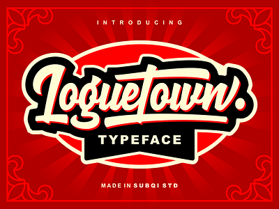 Loguetown brush design label logotype modern retro script signage vintage