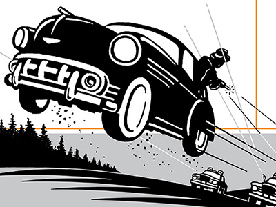 Cops and Robbers - full illustration beer design illustration ink pen