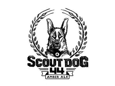Scout Dog sketch beer design illustration