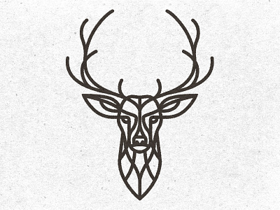 Stag illustration ink lines pen