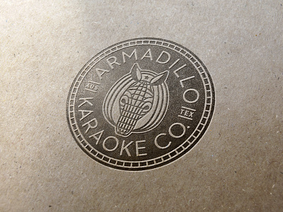 Armadillo Karaoke Co. branding design illustration logo