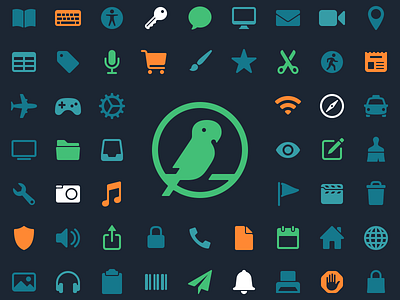 Parakeet Primaries icon icons ios parakeet primaries set stock vector