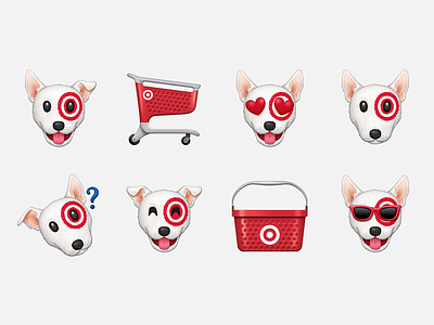 Bullseye Emoji basket bullseye cart cute dog emoji puppy stickers target