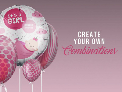 Ballon Designer Mockup balloon branding decor decoration design foil ideas layered party photoshop