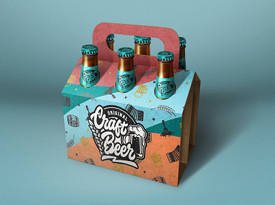 Beer Bottle Six Pack Mockup bottle brand branding cold cubes finest freezed froze guinness ice label layered nockup packaging mockup photoshop pint realistic